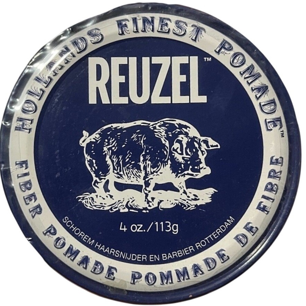 Reuzel Fiber Pomade 4 oz Tin Navy Blue Pliable Hold Low Shine‎